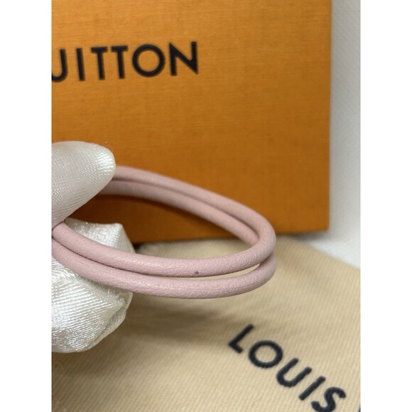 Louis Vuitton Keep A Secret M6677F Pink Leather Metal Bracelet 6 inches - Picture 8 of 13